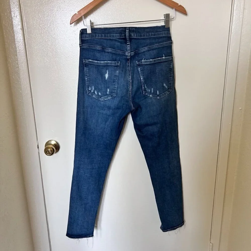 AGOLDE Sophie Ankle Skinny Distressed Denim Jeans In Blue Wash 28​​​​​​​​​​​